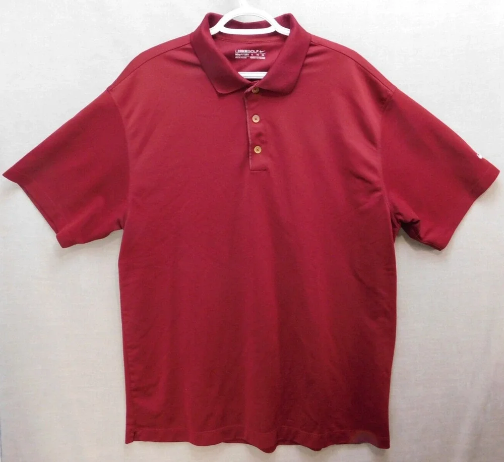 Nike Golf Dri FIt Men's XL Breathable Comfort Red Short Sleeve Polo